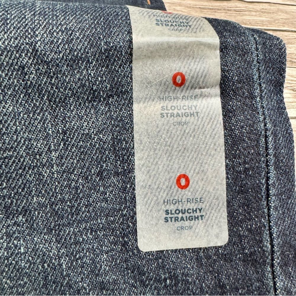 Old Navy High Rise Slouchy Straight Crop Jeans Dark Blue 0 NWT - Picture 7 of 12